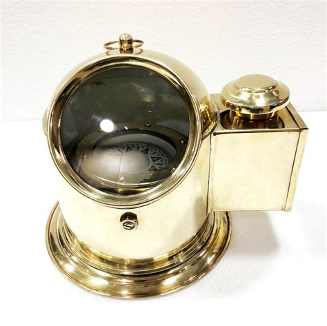 Cintage Shiny Brass Floating Dial Binnacle Gimbled Compass Etsy