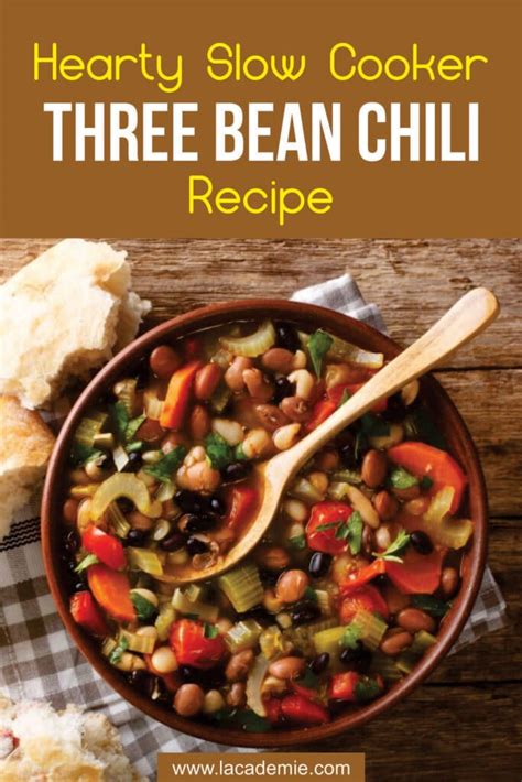 Hearty Slow Cooker Three Bean Chili Recipe