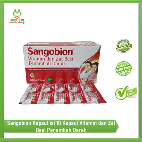 Jual Sangobion Vitamin Penambah Darah Zat Besi Anemia Isi 10 Kapsul