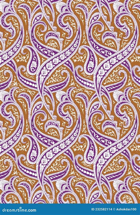 Textile Traditional Allover Pattern Design For Print Stock Illustration