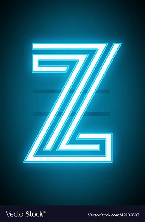 Neon Letter Z Alphabet Stock Of Royalty Free Vector Image