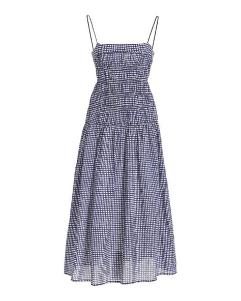 Ciao Lucia Rossella Checked Cotton Midi Dress In Purple Lyst