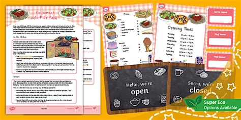 Restaurant Role Play Pack Teacher Made Twinkl