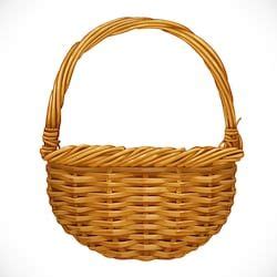 Realistic Wicker Basket Isolated On White Stock Vector (Royalty Free ...