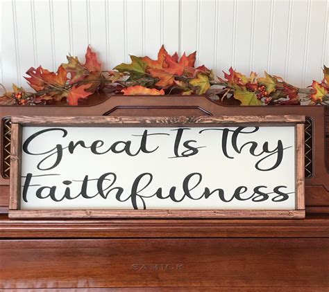 Scripture Wall Art Great Is Thy Faithfulness Wood Sign Hymn Etsy