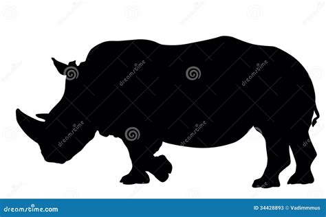 Rhino Silhouette Stands On Two Legs Vector Illustration | CartoonDealer ...