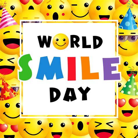 World Smile Day Banner 3D Emoji Icons Creative Background 29786437