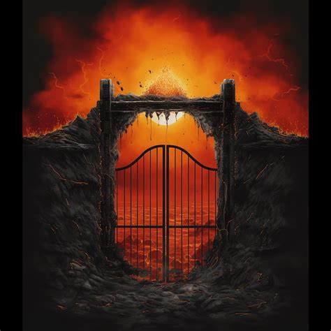 Premium Ai Image Gates To Hell High Iron Gates And Huge Hellish