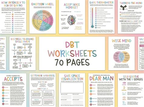 Dbt Worksheets Dbt Skills Dbt Workbook Therapy Worksheets Etsy De Dbt