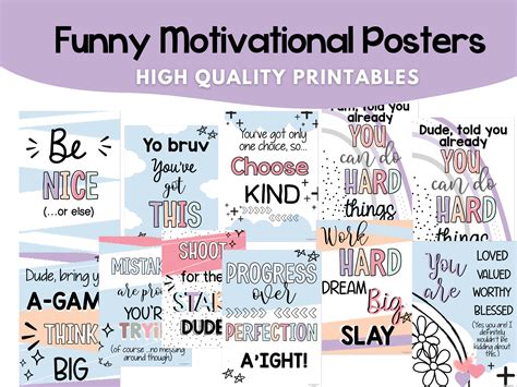 Funny Motivational Posters Classroom Behaviour Posters Classroom Decor Printable Instant ...