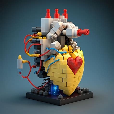 Premium Photo | A lego heart made of lego bricks with a heart on the front.