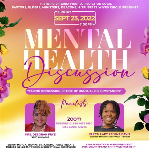 Mental Health Panel Discussion Historic First Jurisdiction Of Virginia