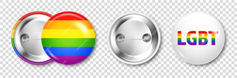 Premium Vector Realistic Colorful Badge With Lgbtq Rainbow Flag