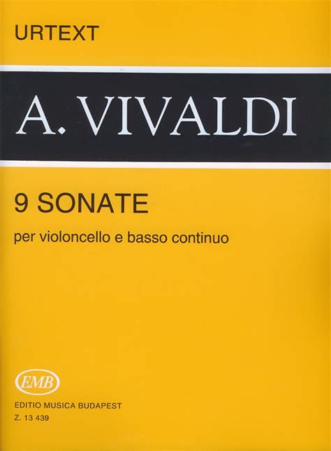 Forwoods Scorestore Vivaldi Sonatas For Cello Published By Emb