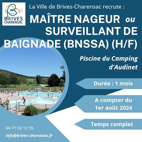 Actualités OFFRE D EMPLOI Surveillant de baignade août 2024