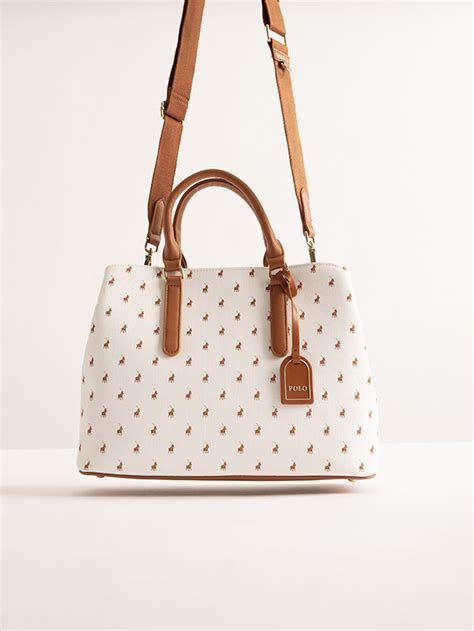 Polo New Iconic Multi White Ladies Shopper Handbag Polo Sa