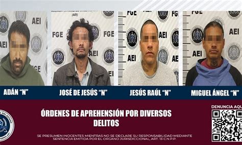 Da FGE cumplimiento a órdenes de aprehensión por diversos delitos