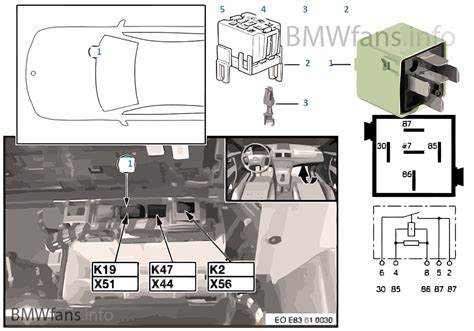 Relay For A C Compressor K19 Bmw X3 E83 X3 2 0d M47n2 Europe