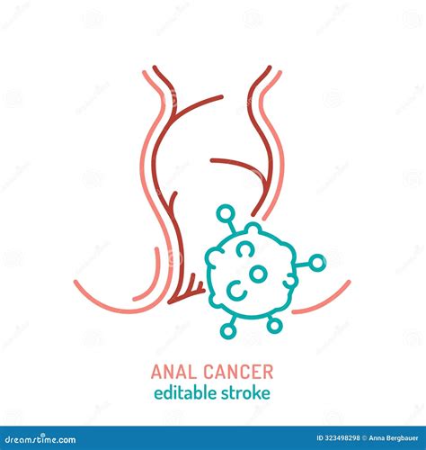 Colon Anal Rectal Cancer Linear Icon Outline Medical Sign Vector