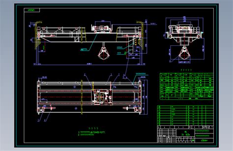 电双抓斗起重机总图cad机械图纸autocad 2004模型图纸下载 懒石网