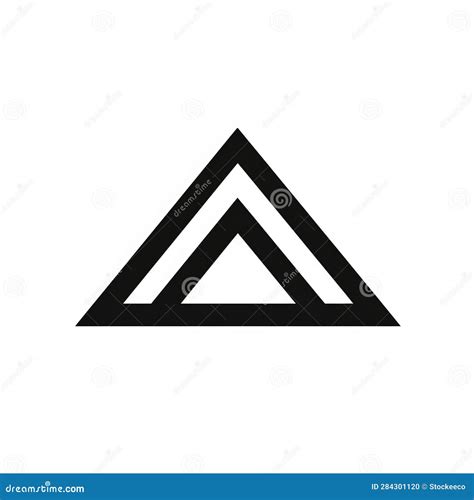 Black Triangle Inverted Symbol - Vector Illustration with Precisionist Lines and Shapes Stock ...