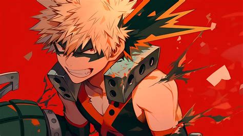 MHA Katsuki Bakugo Red Desktop Wallpaper - Download 4K