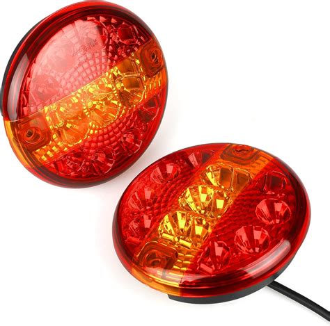 Aohewei Pcs Led Trailer Tail Light Round Truck Tail Lamp Brake Light