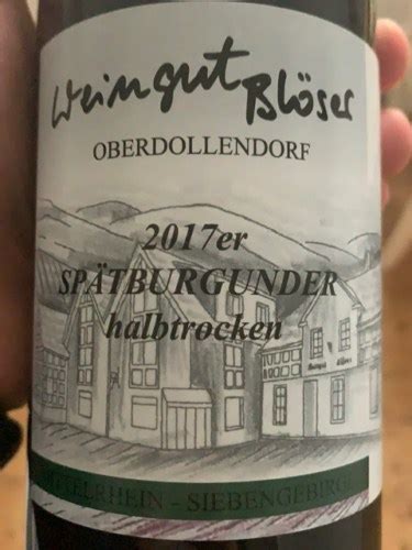 Weingut Blöser Spätburgunder Halbtrocken Vivino US