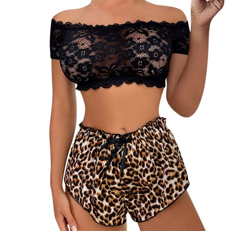 Yuhaotin Lingerie Outfits Tummy Control Fashion Cold Shoulder Lace