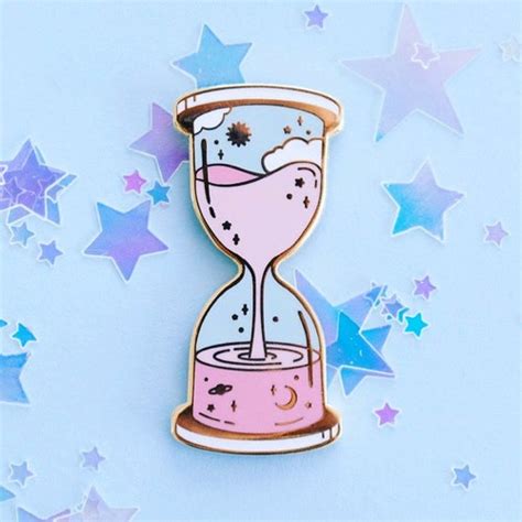 Hourglass Hard Enamel Pin Cosmic Space Time Magic Etsy