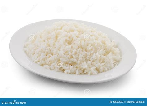 Cooked Rice In A White Plate Stock Image Image Of Cuisine Background