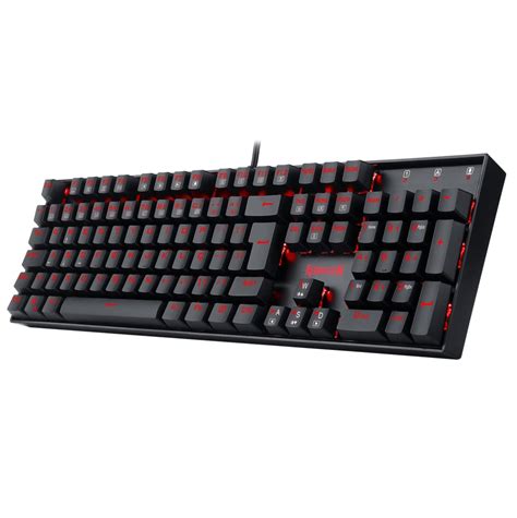 TECLADO GAMER MECÂNICO REDRAGON MITRA LED RED SWITCH RED BLACK