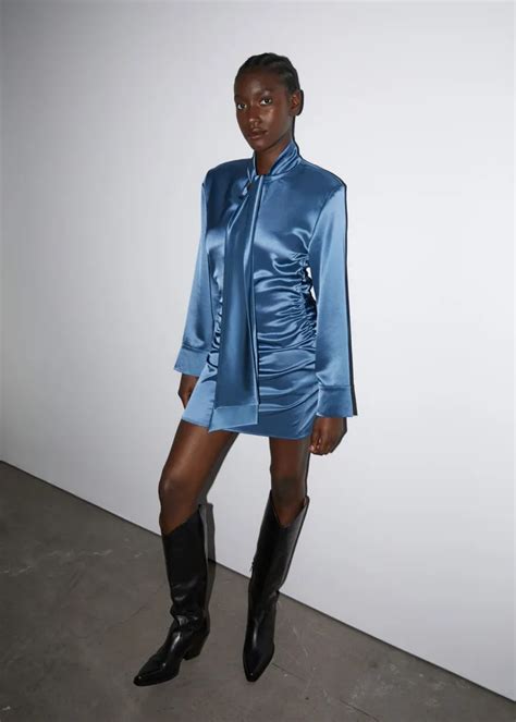 And Other Stories Satin Lavallière Neck Mini Dress King S Cross