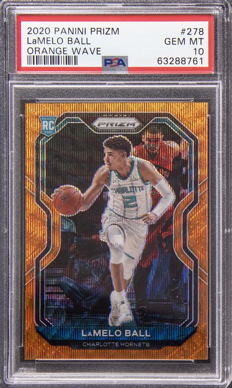 Lot Detail 2020 21 Panini Prizm Orange Wave 278 LaMelo Ball Rookie