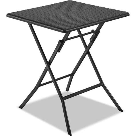 Aufun Table De Jardin Table D Appoint Pliante Aspect Rotin Table D