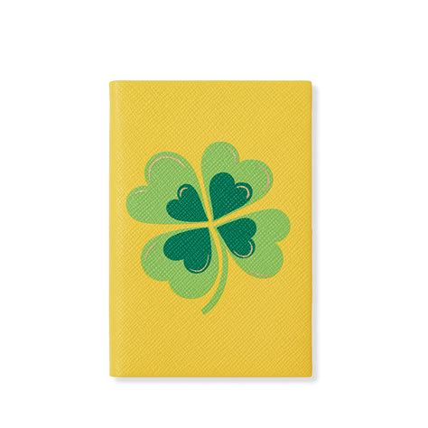 Chelsea Charm Clover Notebook In Panama In Lemon Smythson