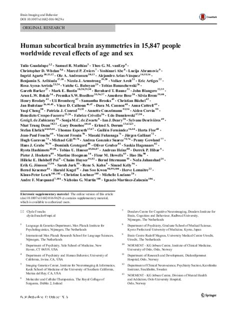 Pdf Human Subcortical Brain Asymmetries In 15847 People Worldwide