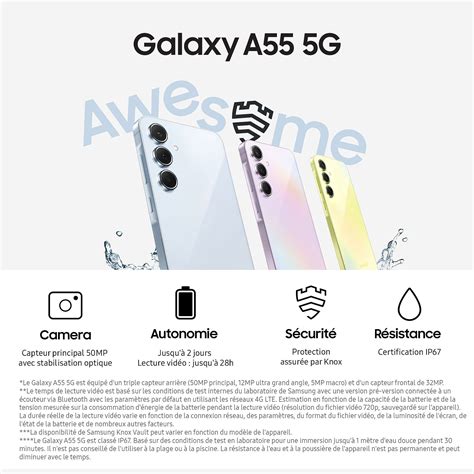 Samsung Galaxy A55 5g Lilac 8gb 128gb Mobile Phone And Smartphone