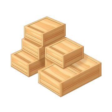 Wood Box Isometric Isometric Furniture Interior PNG Transparent