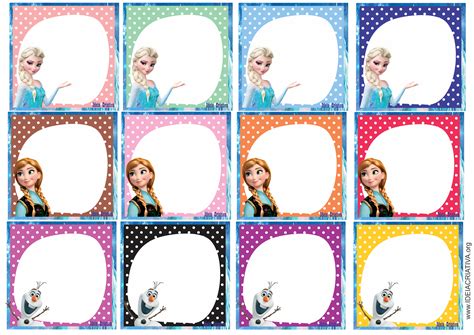 Etiquetas Para Organizar Material Escolar Frozen Olaf Anna E Elsa