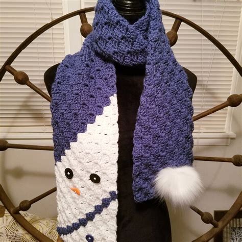 Snowman Winter Scarf Etsy