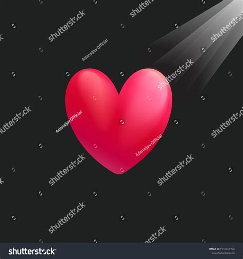 3d Glowing Vector Single Heart Shape Stock Vector Royalty Free