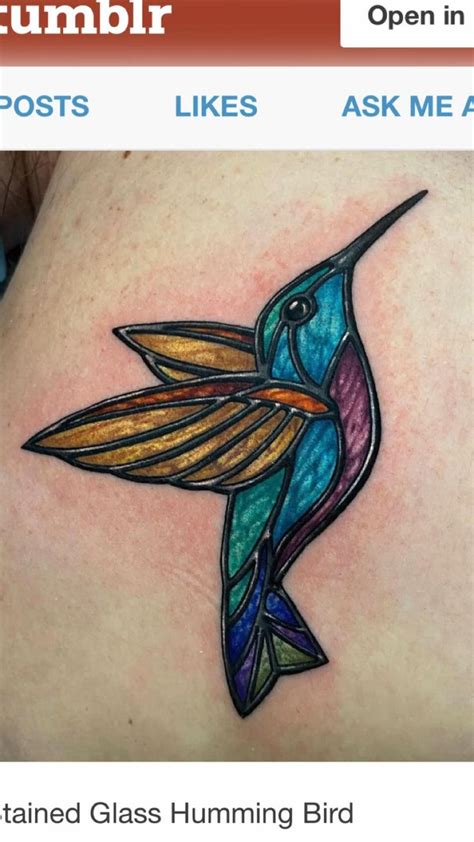 Tattoo bird | Stained glass tattoo, Neck tattoo, Hummingbird tattoo