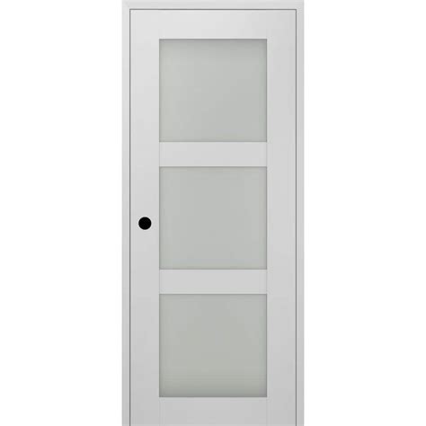 Belldinni Smart Pro 30 In X 80 In Right Hand 3 Lite Frosted Glass