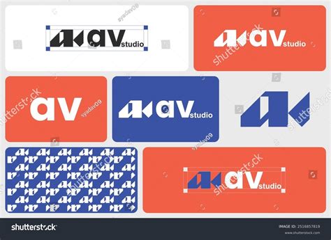 av studio branding logo design dynamic stock vector royalty