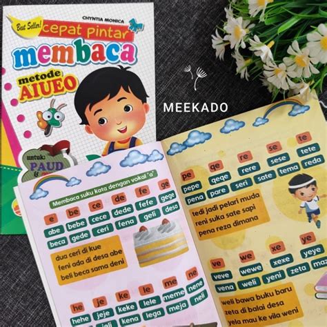 Jual Buku Cepat Pintar Membaca Metode Aiueo Full Color Untuk Paud Tk Belajar Membaca Shopee