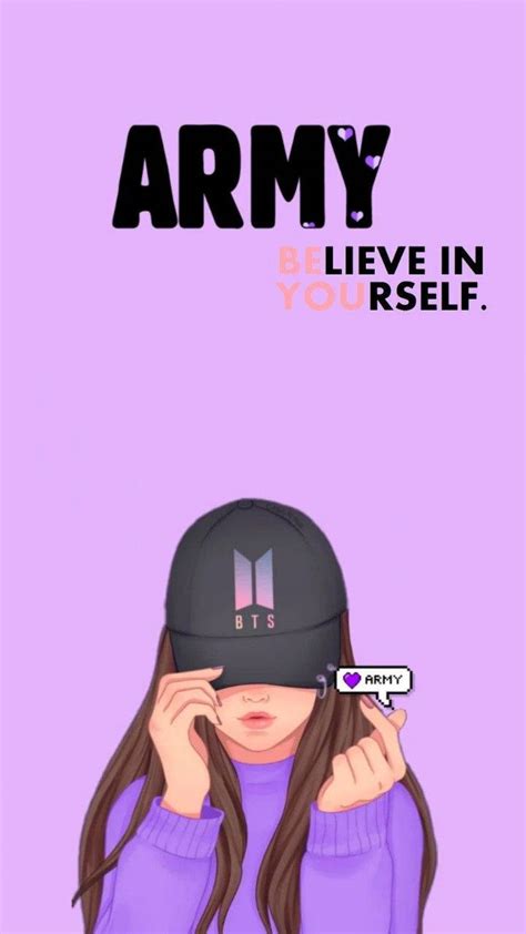 Download Believe In Yourself Bts Army Girl Wallpaper | Wallpapers.com