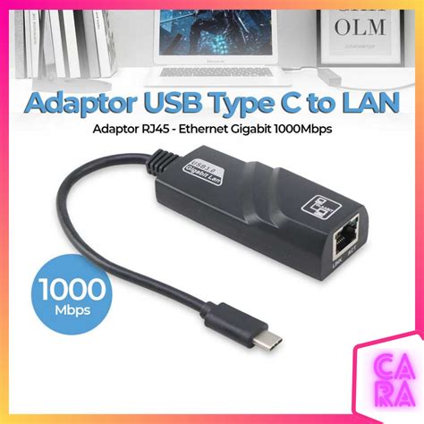 Jual Adaptor Usb Type C To Lan Rj45 Ethernet Gigabit 1000mbps Td1000 Shopee Indonesia