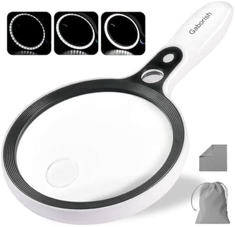 Large Magnifying Glass With 37 LED Light 10X 20X 45X Handheld