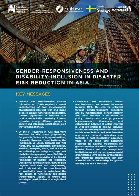 Brief Gender Responsiveness And Disability Inclusion In Disaster Risk